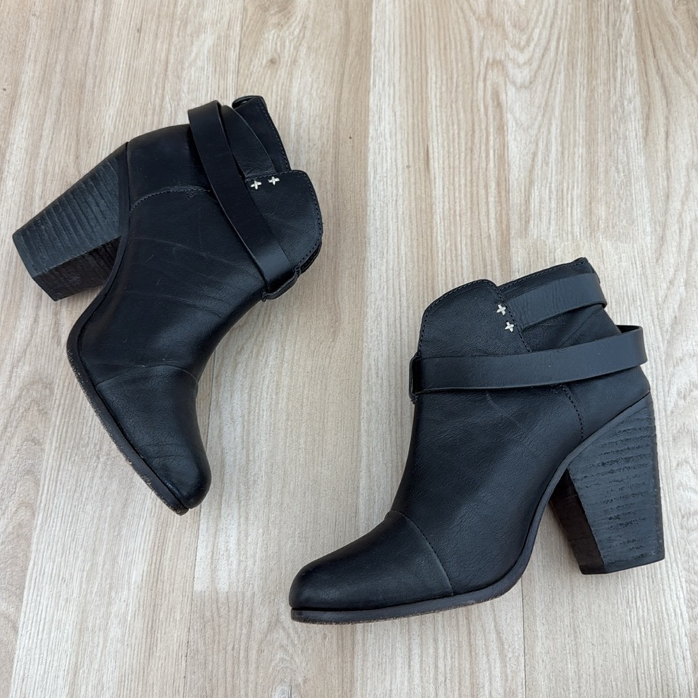 Rag & Bone Black Leather Ankle Booties - Picture 5 of 8